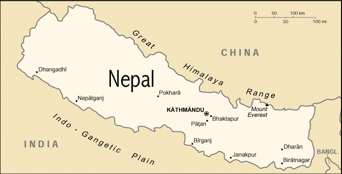 Map of Nepal - Print for easier reading.